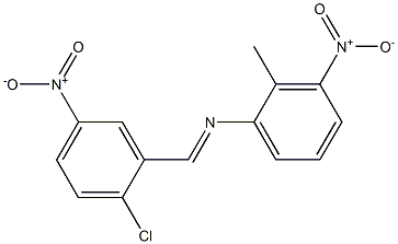 N-[(E)-(2-chloro-5-nitrophenyl)methylidene]-N-(2-methyl-3-nitrophenyl)amine Struktur