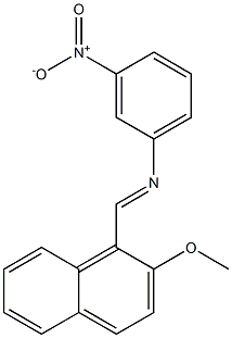 N-[(E)-(2-methoxy-1-naphthyl)methylidene]-N-(3-nitrophenyl)amine Struktur