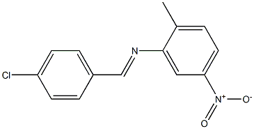 N-[(E)-(4-chlorophenyl)methylidene]-N-(2-methyl-5-nitrophenyl)amine Struktur