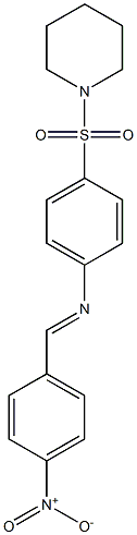 N-[(E)-(4-nitrophenyl)methylidene]-N-[4-(1-piperidinylsulfonyl)phenyl]amine Struktur