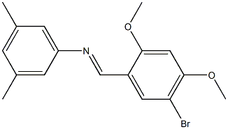 N-[(E)-(5-bromo-2,4-dimethoxyphenyl)methylidene]-N-(3,5-dimethylphenyl)amine Struktur