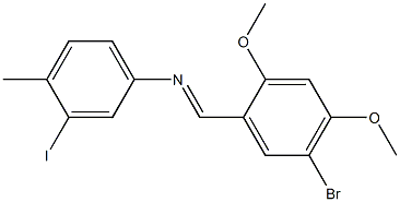 N-[(E)-(5-bromo-2,4-dimethoxyphenyl)methylidene]-N-(3-iodo-4-methylphenyl)amine Struktur