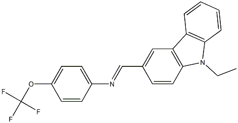 N-[(E)-(9-ethyl-9H-carbazol-3-yl)methylidene]-N-[4-(trifluoromethoxy)phenyl]amine Struktur