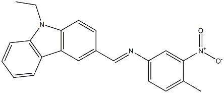 N-[(E)-(9-ethyl-9H-carbazol-3-yl)methylidene]-N-(4-methyl-3-nitrophenyl)amine Struktur