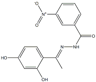 N'-[(E)-1-(2,4-dihydroxyphenyl)ethylidene]-3-nitrobenzohydrazide Struktur