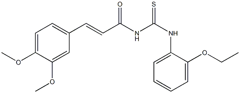 N-[(E)-3-(3,4-dimethoxyphenyl)-2-propenoyl]-N'-(2-ethoxyphenyl)thiourea Struktur