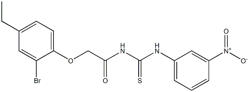 N-[2-(2-bromo-4-ethylphenoxy)acetyl]-N'-(3-nitrophenyl)thiourea Struktur