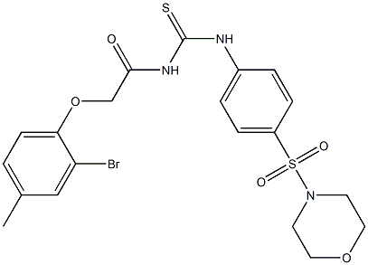 N-[2-(2-bromo-4-methylphenoxy)acetyl]-N'-[4-(4-morpholinylsulfonyl)phenyl]thiourea Struktur