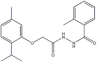 N'-[2-(2-isopropyl-5-methylphenoxy)acetyl]-2-methylbenzohydrazide Struktur