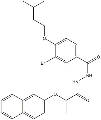 N'-[3-bromo-4-(isopentyloxy)benzoyl]-2-(2-naphthyloxy)propanohydrazide Struktur