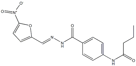 N-[4-({2-[(E)-(5-nitro-2-furyl)methylidene]hydrazino}carbonyl)phenyl]butanamide Struktur