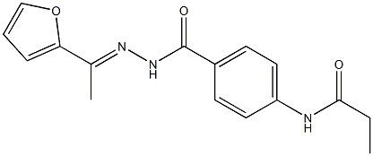 N-[4-({2-[(E)-1-(2-furyl)ethylidene]hydrazino}carbonyl)phenyl]propanamide Struktur