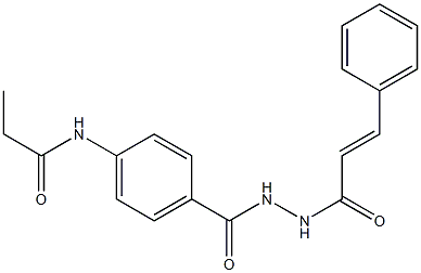 N-[4-({2-[(E)-3-phenyl-2-propenoyl]hydrazino}carbonyl)phenyl]propanamide Struktur