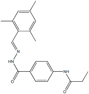 N-[4-({2-[(E)-mesitylmethylidene]hydrazino}carbonyl)phenyl]propanamide Struktur