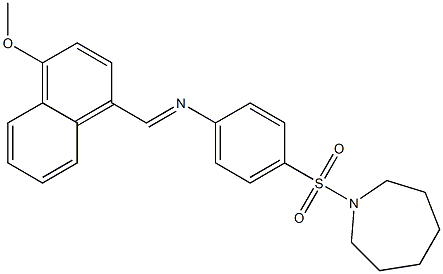 4-(1-azepanylsulfonyl)-N-[(E)-(4-methoxy-1-naphthyl)methylidene]aniline Struktur