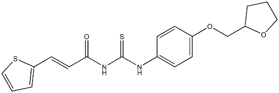 N-[4-(tetrahydro-2-furanylmethoxy)phenyl]-N'-[(E)-3-(2-thienyl)-2-propenoyl]thiourea Struktur