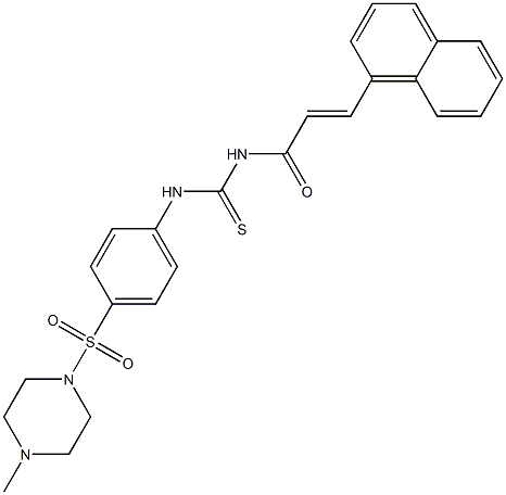 N-{4-[(4-methyl-1-piperazinyl)sulfonyl]phenyl}-N'-[(E)-3-(1-naphthyl)-2-propenoyl]thiourea Struktur