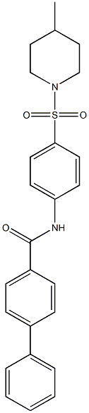 N-{4-[(4-methyl-1-piperidinyl)sulfonyl]phenyl}[1,1'-biphenyl]-4-carboxamide Struktur