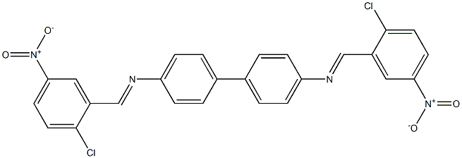 N-[(E)-(2-chloro-5-nitrophenyl)methylidene]-N-(4'-{[(E)-(2-chloro-5-nitrophenyl)methylidene]amino}[1,1'-biphenyl]-4-yl)amine Struktur