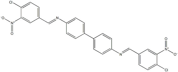 N-[(E)-(4-chloro-3-nitrophenyl)methylidene]-N-(4'-{[(E)-(4-chloro-3-nitrophenyl)methylidene]amino}[1,1'-biphenyl]-4-yl)amine Struktur