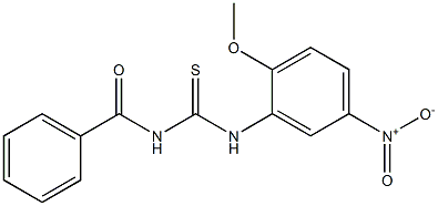 N-benzoyl-N'-(2-methoxy-5-nitrophenyl)thiourea Struktur