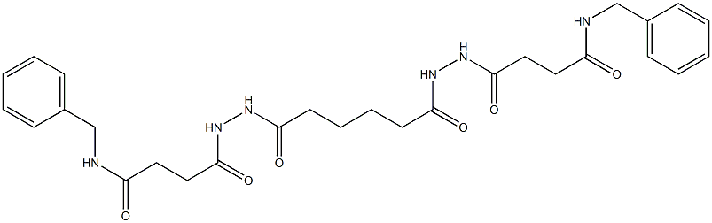 N-benzyl-4-[2-(6-{2-[4-(benzylamino)-4-oxobutanoyl]hydrazino}-6-oxohexanoyl)hydrazino]-4-oxobutanamide Struktur