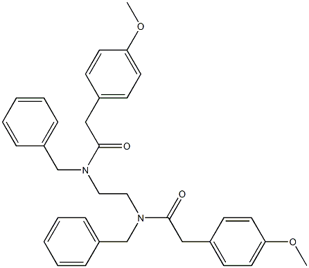 N-benzyl-N-(2-{benzyl[2-(4-methoxyphenyl)acetyl]amino}ethyl)-2-(4-methoxyphenyl)acetamide Struktur