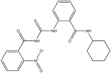 N-cyclohexyl-2-({[(2-nitrobenzoyl)amino]carbothioyl}amino)benzamide Struktur