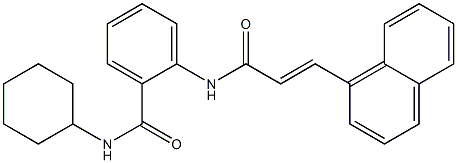 N-cyclohexyl-2-{[(E)-3-(1-naphthyl)-2-propenoyl]amino}benzamide Struktur