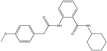 N-cyclohexyl-2-{[2-(4-methoxyphenyl)acetyl]amino}benzamide Struktur