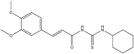 N-cyclohexyl-N'-[(E)-3-(3,4-dimethoxyphenyl)-2-propenoyl]thiourea Struktur