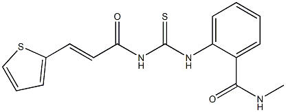 N-methyl-2-[({[(E)-3-(2-thienyl)-2-propenoyl]amino}carbothioyl)amino]benzamide Struktur