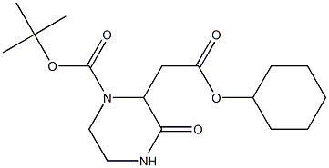 tert-butyl 2-[2-(cyclohexyloxy)-2-oxoethyl]-3-oxo-1-piperazinecarboxylate Struktur