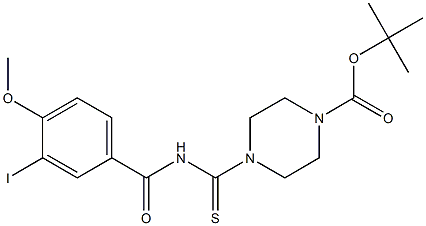 tert-butyl 4-{[(3-iodo-4-methoxybenzoyl)amino]carbothioyl}-1-piperazinecarboxylate Struktur