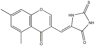 5-[(Z)-(5,7-dimethyl-4-oxo-4H-chromen-3-yl)methylidene]-2-thioxodihydro-1H-imidazol-4-one Struktur