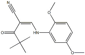 (Z)-3-(2,5-dimethoxyanilino)-2-(2,2-dimethylpropanoyl)-2-propenenitrile Struktur