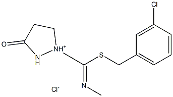 1-[[(3-chlorobenzyl)thio](methylimino)methyl]-3-oxopyrazolidin-1-ium chloride Struktur