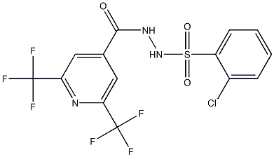 N'-[2,6-bis(trifluoromethyl)isonicotinoyl]-2-chlorobenzenesulfonohydrazide Struktur