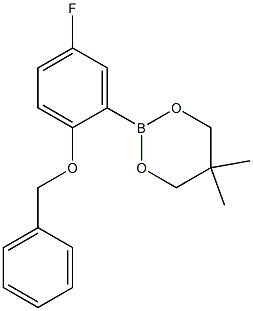 2-(2-Benzyloxy-5-fluorophenyl)-5,5-dimethyl-1,3,2-dioxaborinane Struktur