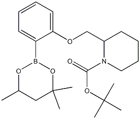 tert-Butyl 2{[2-(4,4,6-trimethyl-1,3,2-dioxaborinan-2-yl)phenoxy]methyl}piperidine-1-carboxylate Struktur