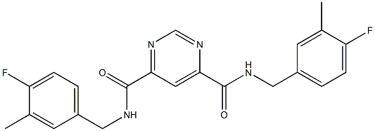 N4,N6-Bis(4-fluoro-3-methylbenzyl)pyrimidine-4,6-dicarboxamide ,97% Struktur