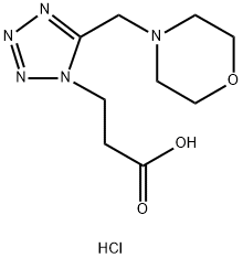 3-[5-(morpholin-4-ylmethyl)-1H-tetrazol-1-yl]propanoic acid hydrochloride Struktur