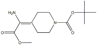 tert-butyl 4-(1-amino-2-methoxy-2-oxoethylidene)piperidine-1-carboxylate Struktur