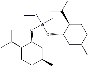 Ethenylmethylbis[[(1S,2R,5S)-5-methyl-2-isopropylcyclohexyl]oxy]silane Struktur