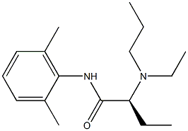 (2S)-N-(2,6-Dimethylphenyl)-2-[ethyl(propyl)amino]butyramide Struktur