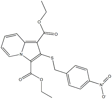 2-(4-Nitrobenzylthio)indolizine-1,3-dicarboxylic acid diethyl ester Struktur