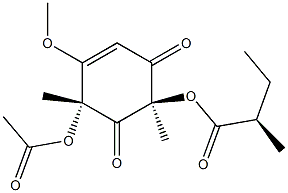 (2R,4R)-5-Methoxy-2,4-dimethyl-1,3-dioxo-5-cyclohexene-2,4-diol 2-[(2R)-2-methylbutyrate]4-acetate Struktur