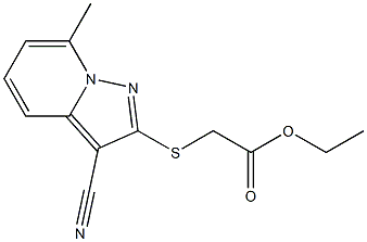 [(7-Methyl-3-cyanopyrazolo[1,5-a]pyridin-2-yl)thio]acetic acid ethyl ester Struktur