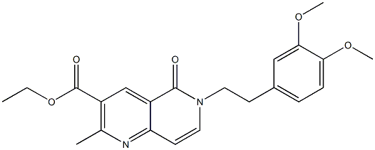 6-(3,4-Dimethoxyphenethyl)-2-methyl-5-oxo-5,6-dihydro-1,6-naphthyridine-3-carboxylic acid ethyl ester Struktur