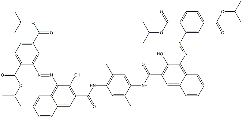 N,N'-(2,5-Dimethyl-1,4-phenylene)bis[3-hydroxy-4-[[2,5-bis(isopropoxycarbonyl)phenyl]azo]-2-naphthalenecarboxamide] Struktur